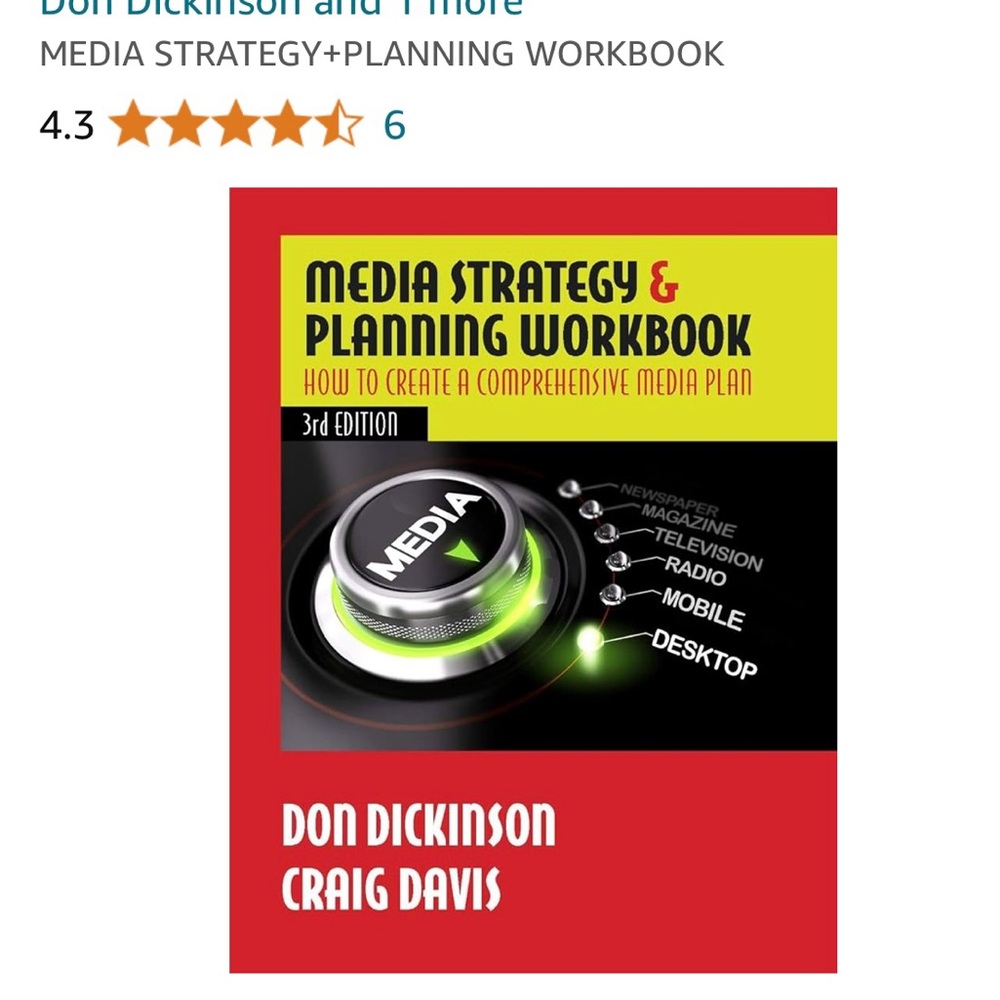 MEDIA STRATEGY & PLANNING WORKBOOK HOW TO CREATE A COMPREHENSIVE MEDIA PLAN
3rd